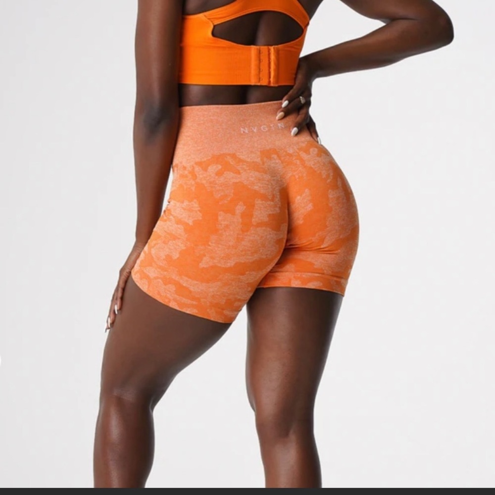 NVGTN orange camo shorts